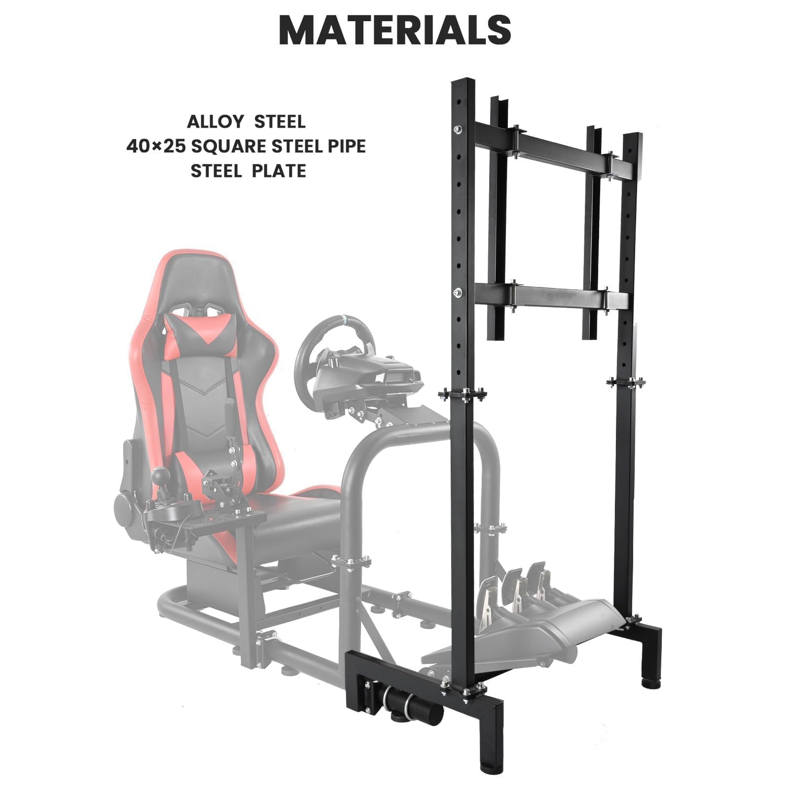 Anman Racing Pro Visualizer Display Stand - Adjustable Monitor Mount for 24 to 55 Inch Screens | Stable Sim Racing Bracket for Round Tube Cockpits | Perfect for Home Racing Simulators & Gaming Setups