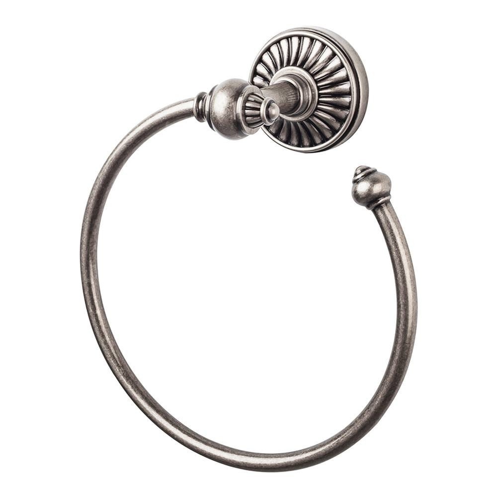 Top Knobs TUSC5-PTA Tuscany Bath Ring Pull in Pewter Finish - Elegant Cabinet Hardware for Bathroom Vanity and Kitchen Cabinets