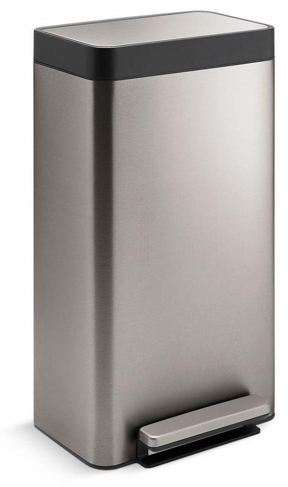 8 Gallon Stainless Steel Step Trash Can with Foot Pedal - Durable Kitchen Garbage Bin for Home, Office & Bathroom - Modern Design by Kohler (Model 20941 ST) - Perfect for Waste Disposal & Recycling