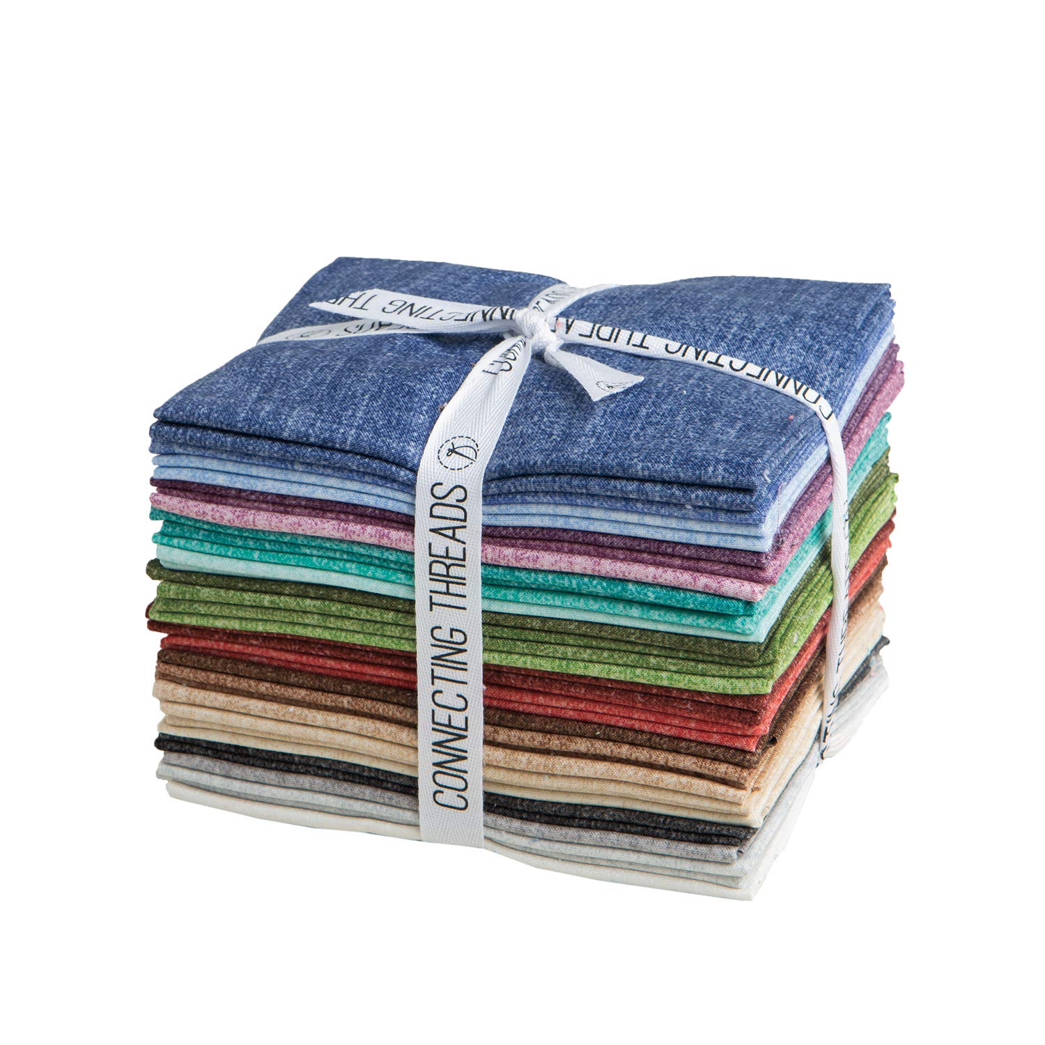 Connecting Threads Blender Collection Precut Cotton Quilting Fabric Bundle - Fat Quarter (Chambray Tonals) - Perfect for Quilting, Sewing, and DIY Craft Projects