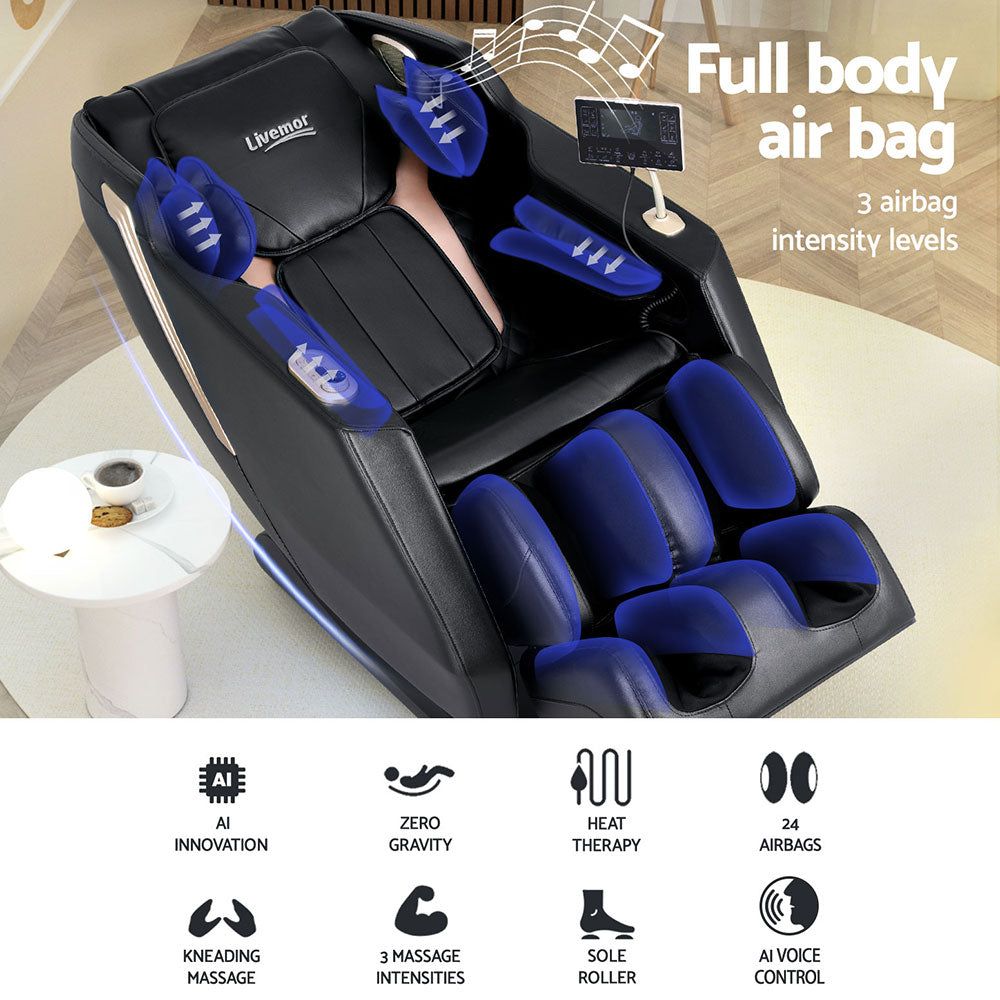 Livemor Electric Massage Chair with Recliner - Full Body Shiatsu Massager for Home, Office & Relaxation - Perfect for Stress Relief & Muscle Pain Relief