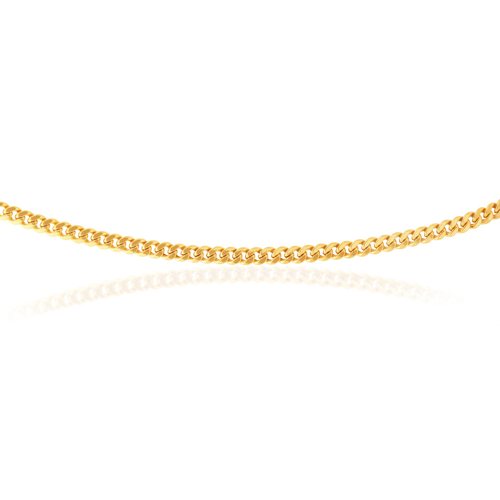 9ct Yellow Gold 50cm Curb Chain Necklace for Women - Classic Dainty Layering Jewelry - Perfect for Everyday Wear, Gifts & Special Occasions