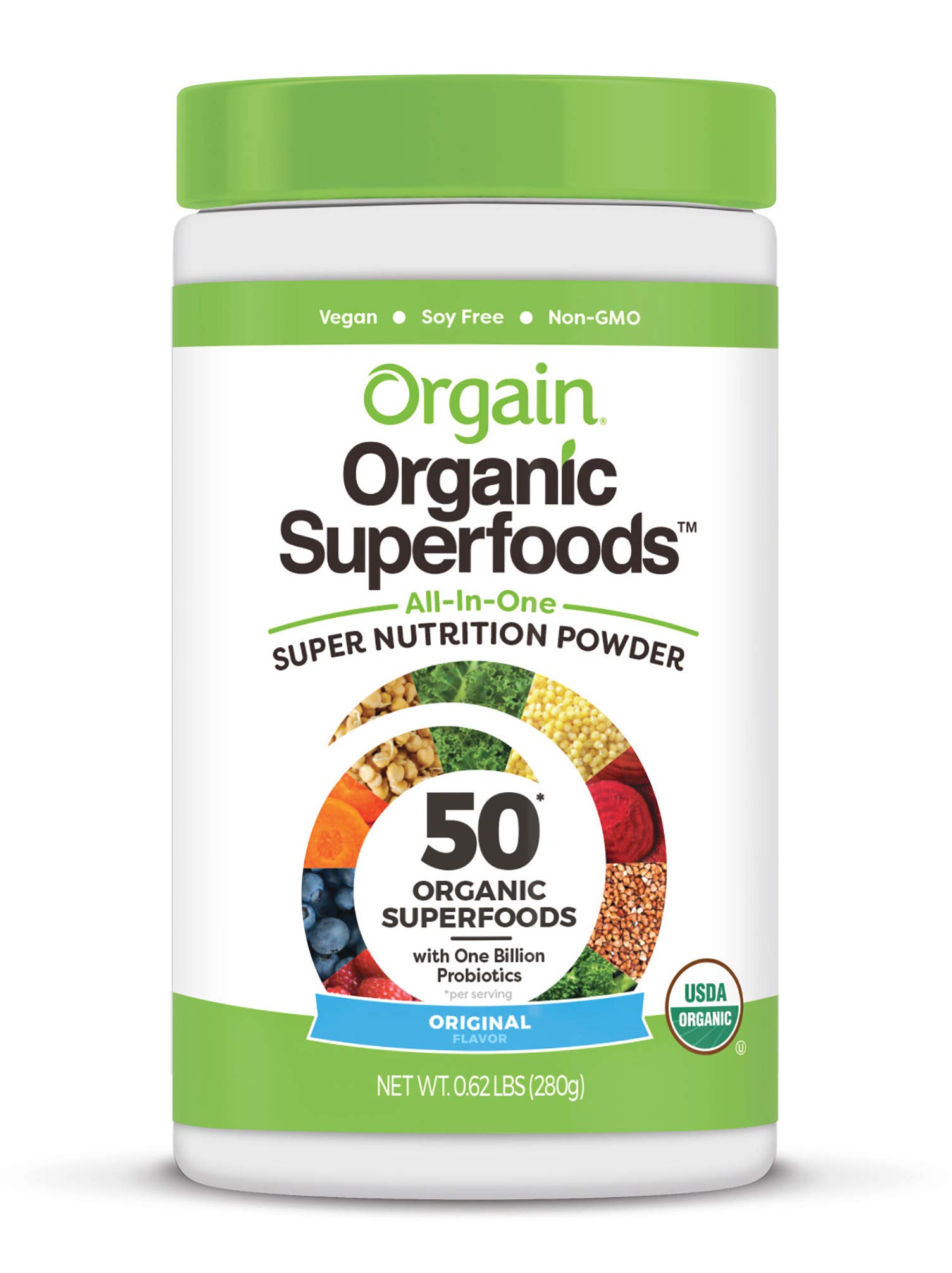 Orgain Organic Plant-Based Protein Powder & Superfoods Greens Powder Bundle - Vegan, Gluten-Free, Non-GMO (1.59lb + 0.62lb) for Smoothies, Shakes & Post-Workout Recovery