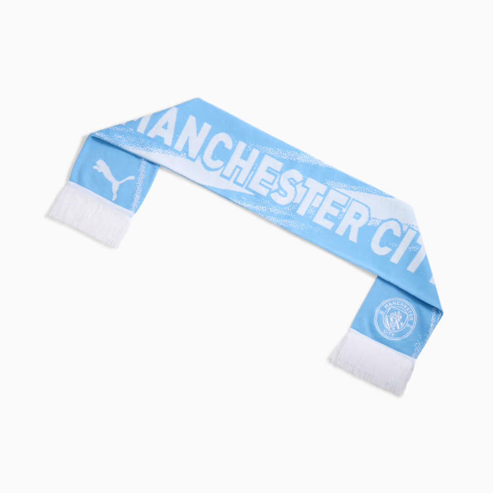 Manchester City FC 2025/26 Official Premier League Scarf - Sky Blue & White Team Colors - Perfect for Matchdays & Cold Weather Support