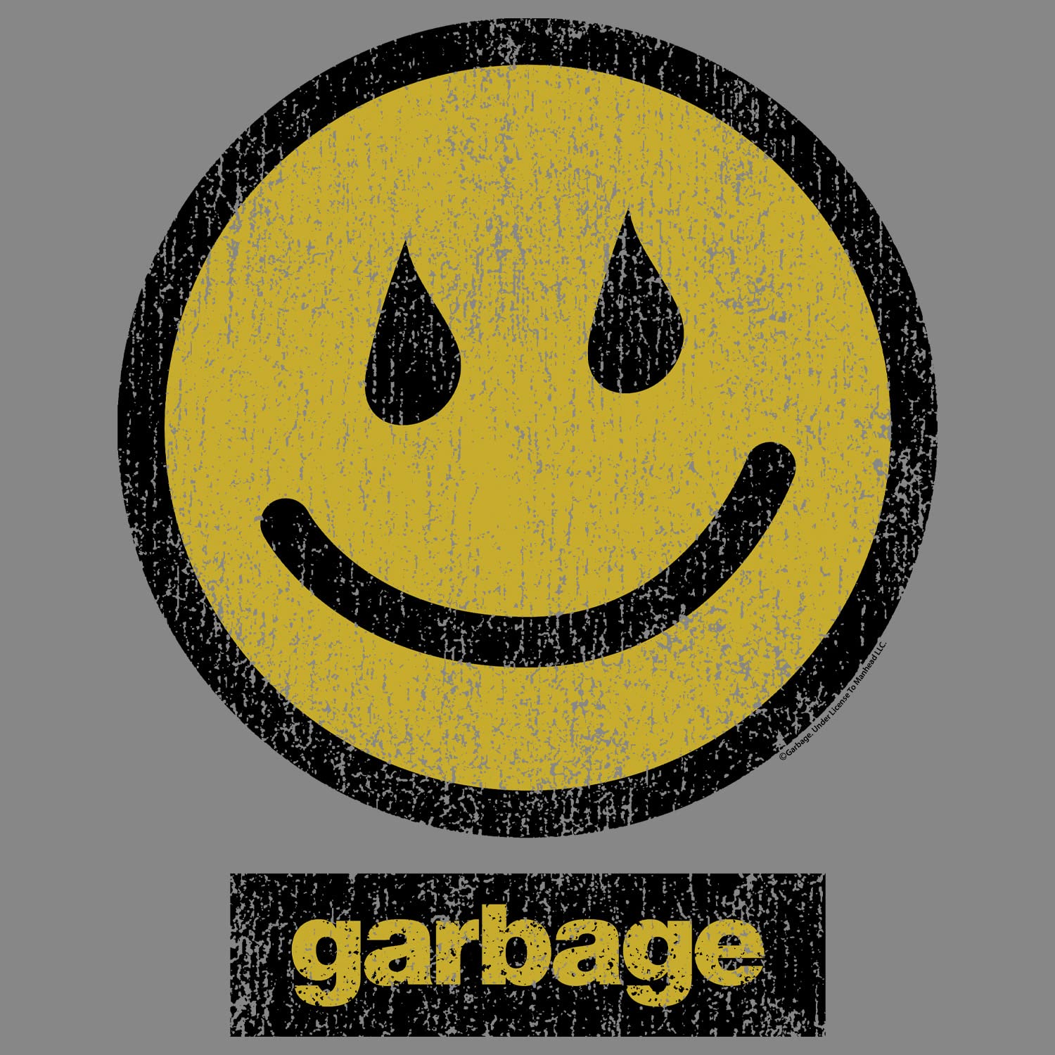 Garbage Rock Band Smile Face Graphic T-Shirt for Adults - Cool Vintage Band Tee for Concerts, Casual Wear & Music Lovers