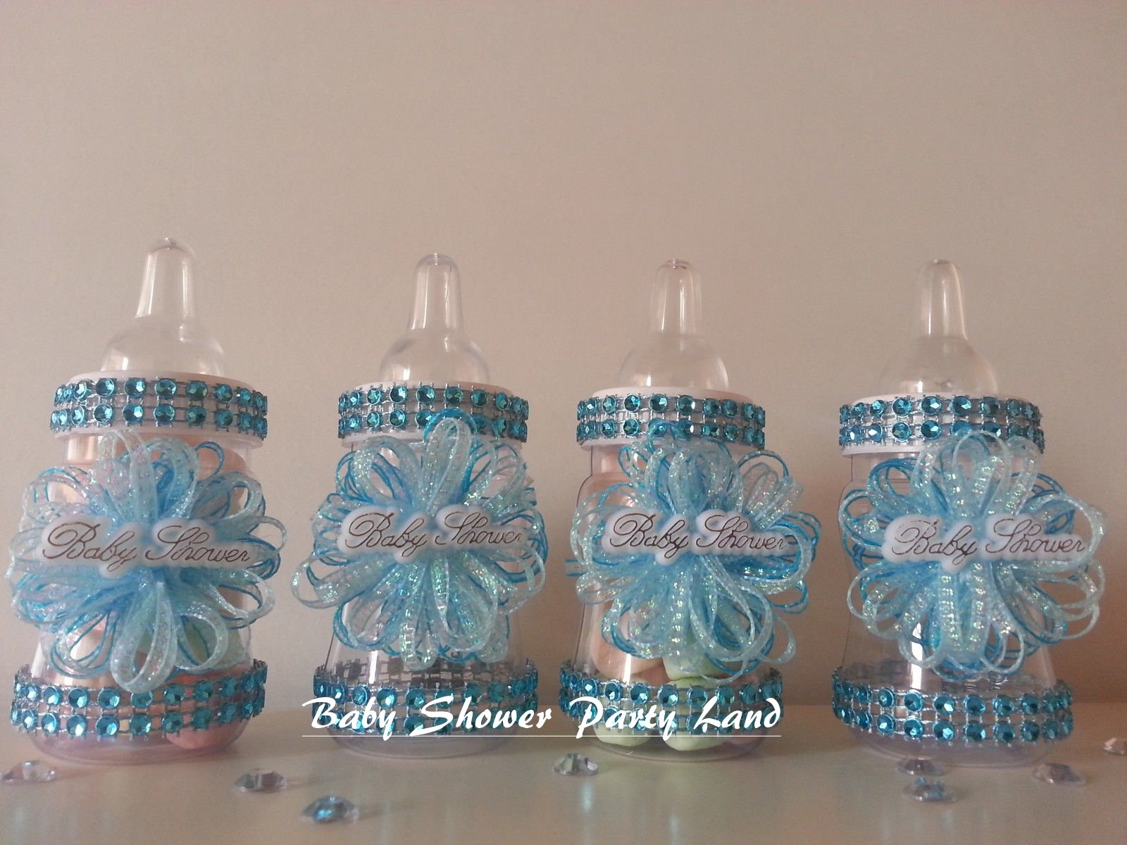 12 Pack Blue Fillable Plastic Bottles for Baby Shower Favors, Party Prizes, Games & Decorations - Perfect for Baby Boy Showers, Gender Reveals & Birthday Parties