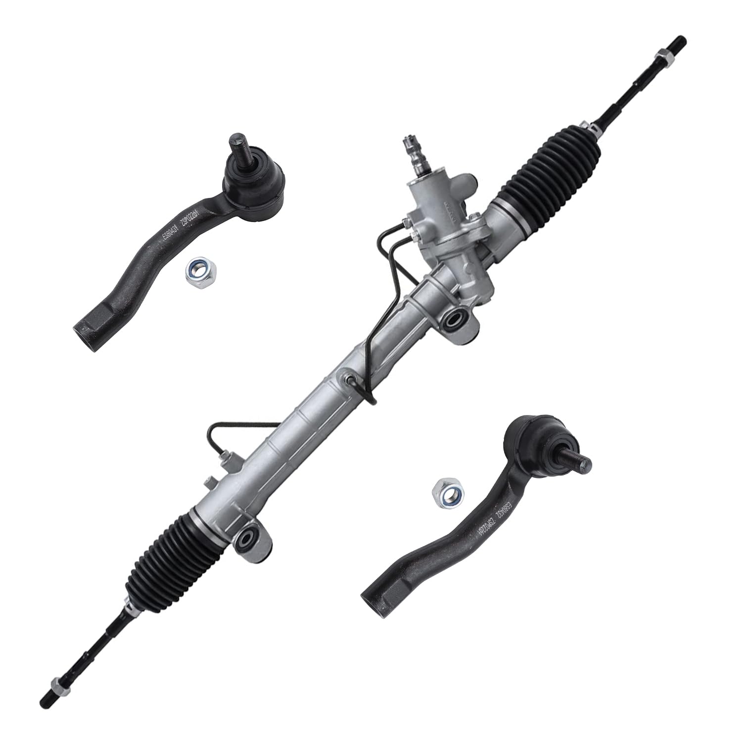 Detroit Axle Steering Rack and Pinion Kit - Compatible with 2003-2008 Toyota Corolla, 2004-2007 Power Steering Rack & Pinion Assembly with 2 Front Outer Tie Rod Ends - Perfect for DIY Car Repairs and Smooth Steering Performance