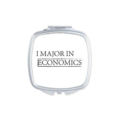 DIYthinker Double Sided Compact Mirror - Portable Pocket Makeup Mirror with 'I Major in Economics' Quote - Perfect for School, Office & Travel