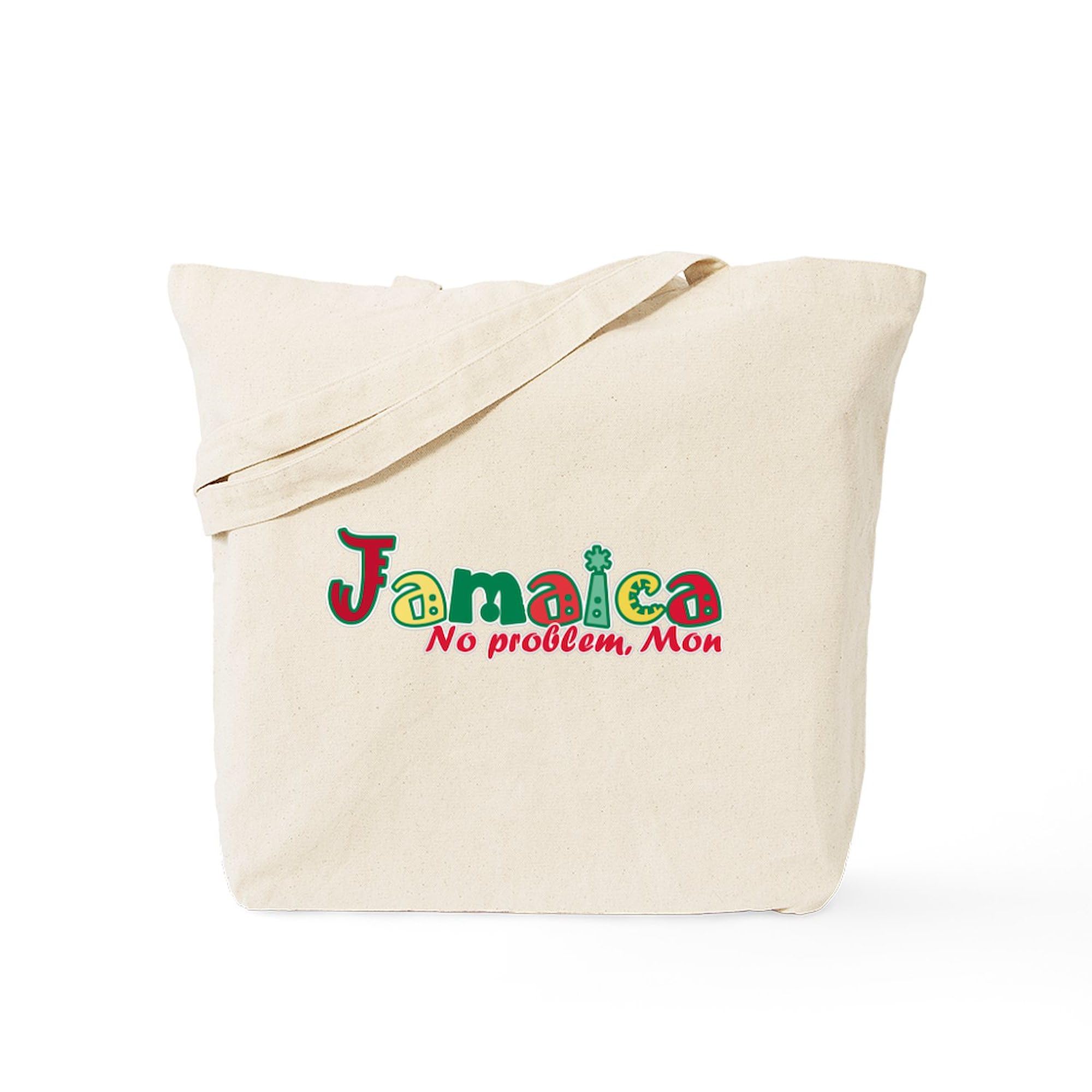 Jamaica No Problem Tote Bag - Natural Canvas Reusable Shopping Bag for Beach, Groceries & Travel | Eco-Friendly Cotton Carryall