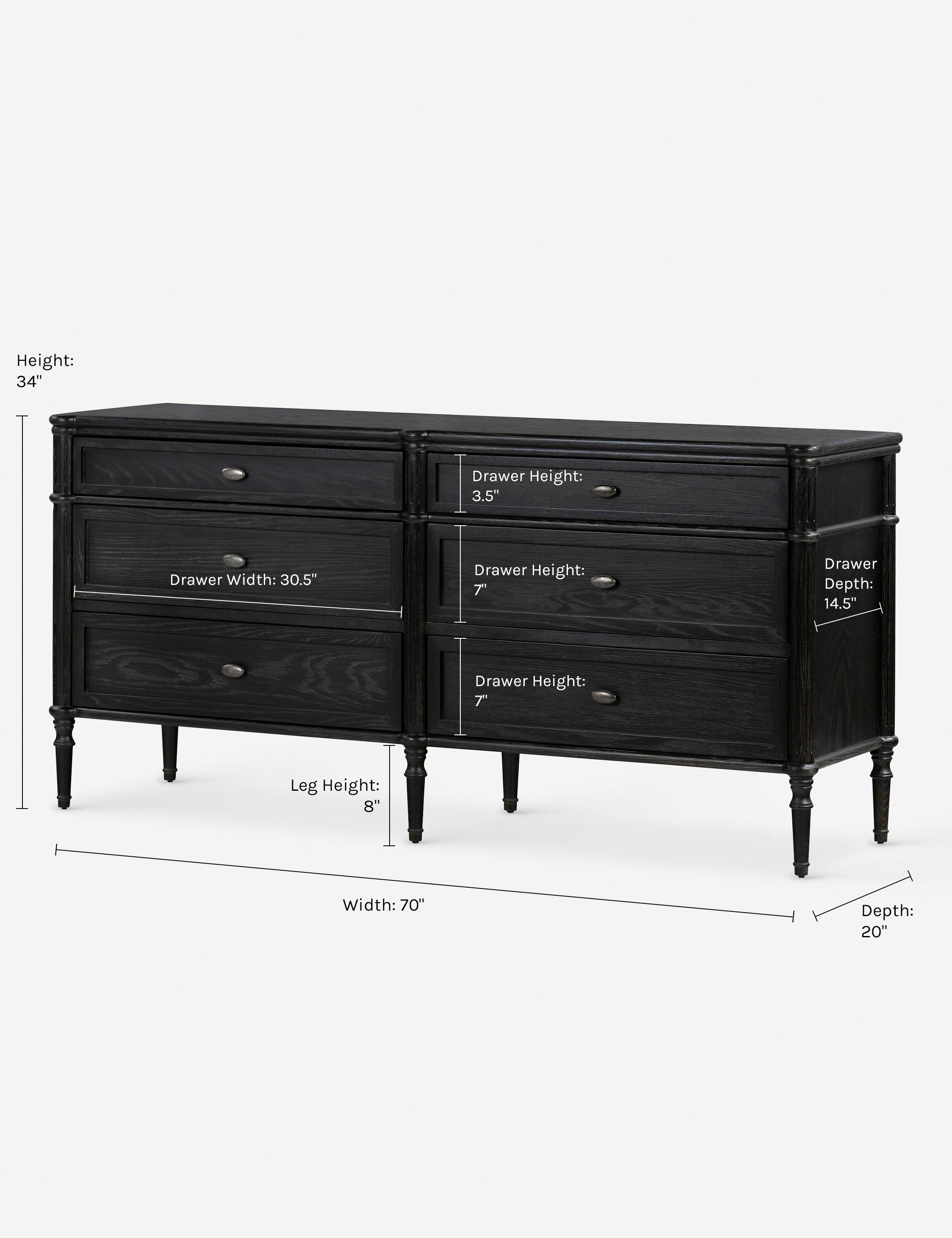 Delancey 6 Drawer Dresser - Modern Wooden Chest of Drawers for Bedroom Storage & Organization | Perfect for Clothes, Linens, and Accessories
