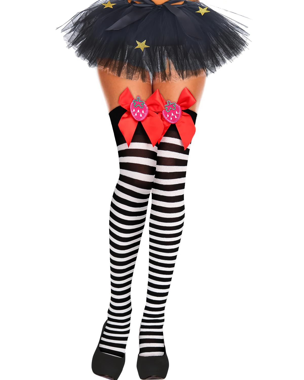 Benefeet Women's Thigh High Argyle Socks - Fun Striped Knee-High Stockings for Dress Up & Costumes