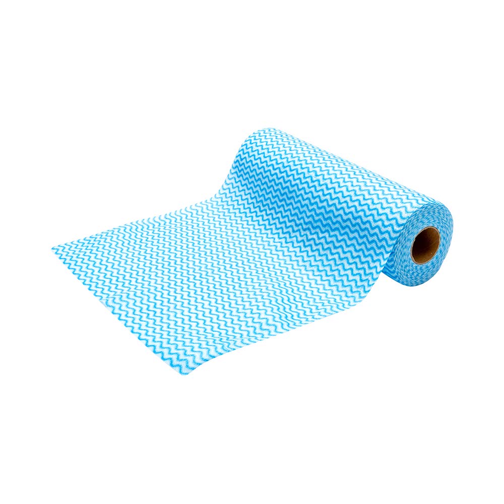 Restaurantware RW Clean 11x11 Inch Reusable Cleaning Cloth Rolls - 10 Pack Heavy-Duty Dish Wipes | Machine Washable, Perforated Blue Viscose Disposable Cloths (50 Sheets/Roll) | Absorbent for Kitchen, Restaurant & Commercial Use