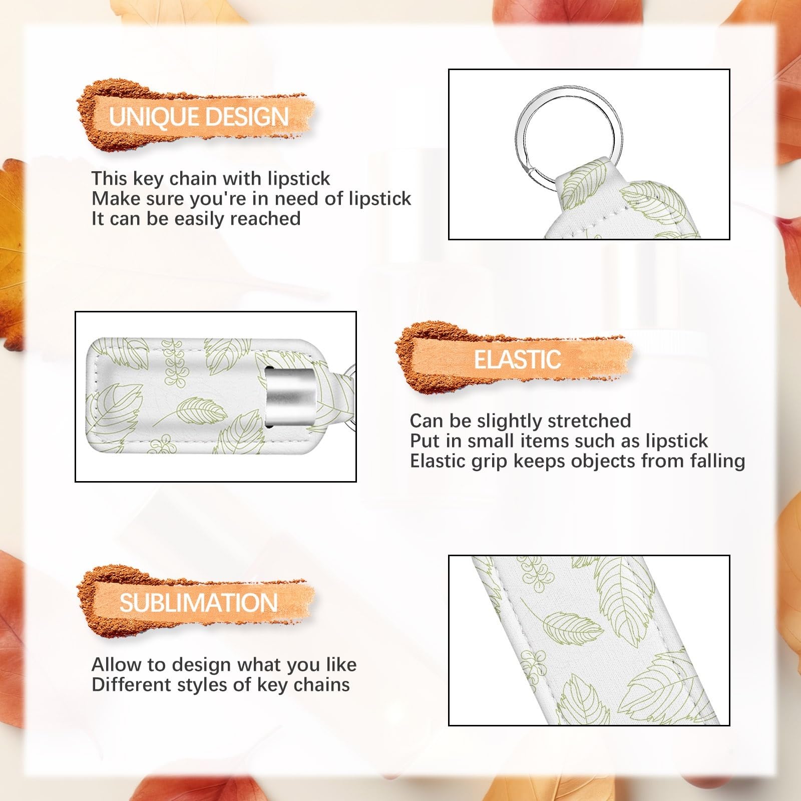 30 PCS Sublimation Chapstick Holder Blanks - Bulk Neoprene Lip Balm Keychain, DIY Clip-on Sleeve Travel Key Ring Holder for Sublimation - Perfect for Gifts, Promotions & Travel Accessories