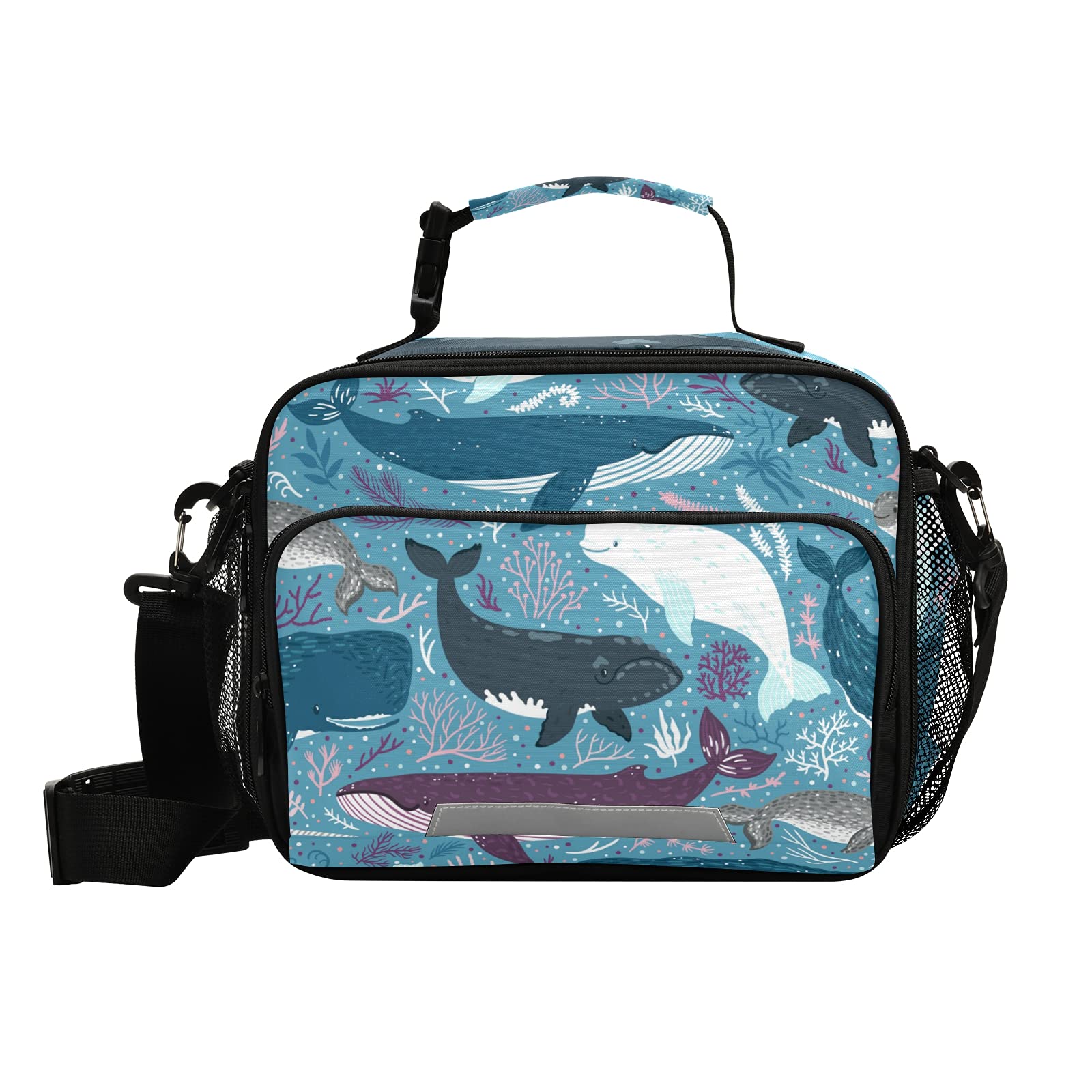 Whale Cartoon Insulated Lunch Bag for Kids - Reusable School Lunch Box for Boys & Girls, Women & Men - Perfect for School, Work, Picnics & Travel (Style 20400095)