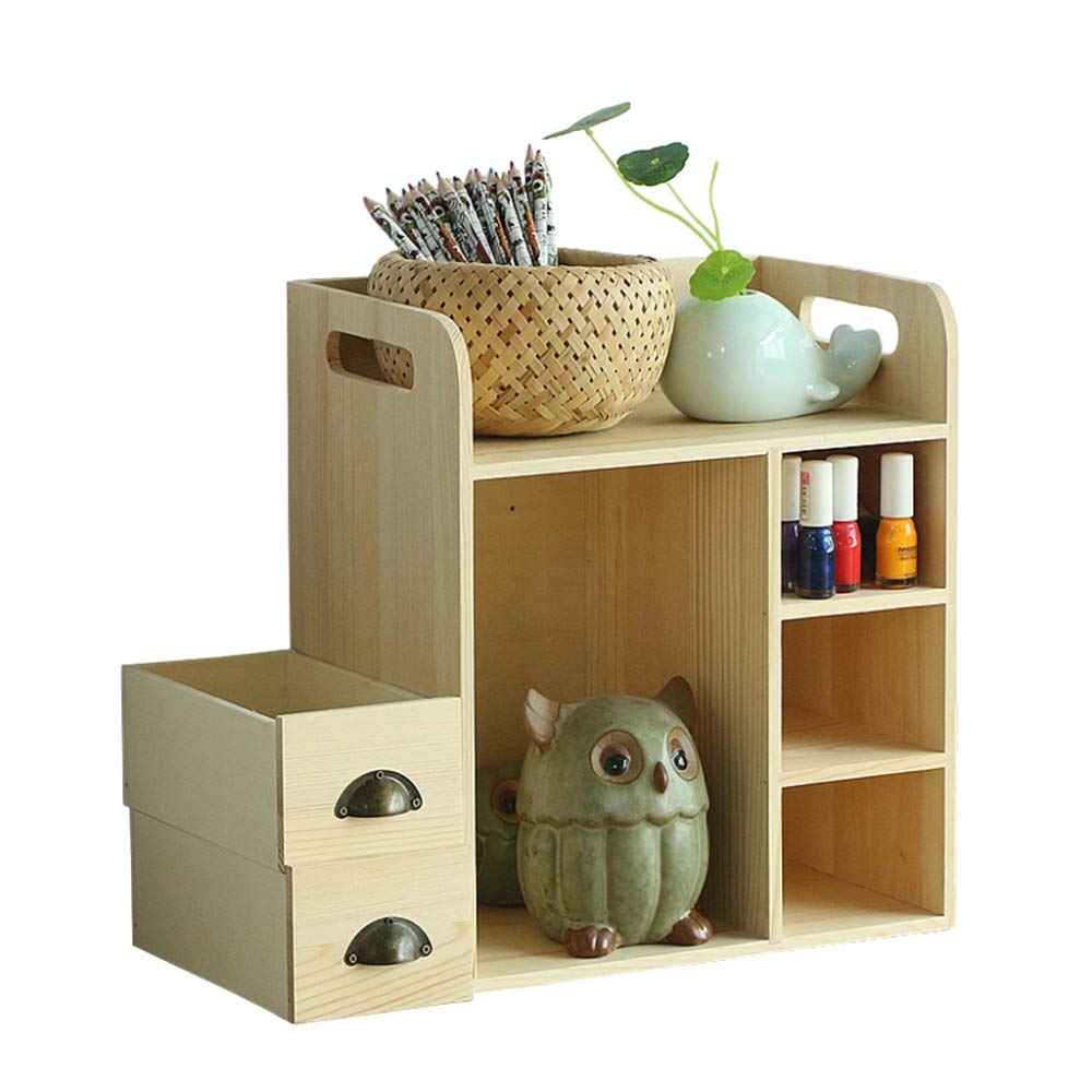 LIULIFE Wooden Desk Organizer with Drawers - Office & Craft Supplies Storage Cabinet, Multi-Drawer Desktop Organizer for Stationery, Pens, Paper Clips - Perfect for Home Office, School & Workspace Organization