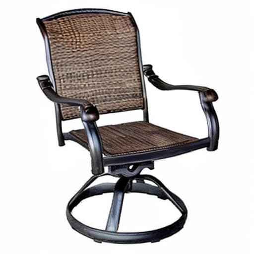 Patio Outdoor Swivel Rocker Dining Chairs Set of 4 - Heavy Duty Cast Aluminum Furniture in Dark Bronze - Perfect for Backyard, Garden, Poolside & Outdoor Entertaining