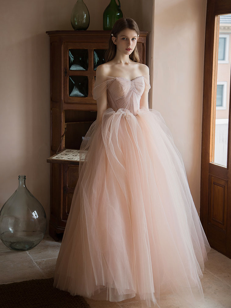 Elegant Pink Sweetheart Neck Tulle Long Prom Dress for Women - Formal Evening Gown for Homecoming, Ball, Wedding Party & Special Occasions