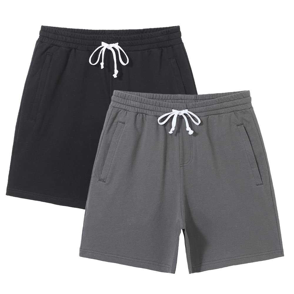 **Pioneer Camp Men's 5-Inch Inseam Sweat Shorts – Athletic Gym Workout, Running, Casual Cotton Lounge Shorts for Home, Travel & Outdoor Activities**