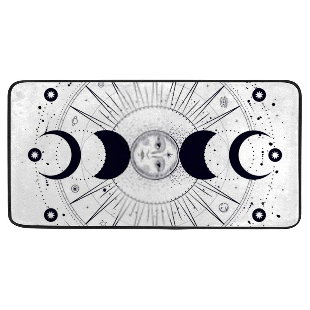 Non-Slip Kitchen Rug Mat with Soft Comfort Backing - Moon Phases Design Runner Carpet 39
