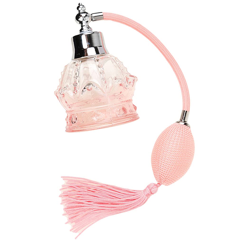 ACRA 100ml Refillable Travel Perfume Bottle for Women - Long Bulb T-Spray Design, Leak-Proof & Portable (Pink) | Perfect for Gym, Office, and Vacation Travel Accessories