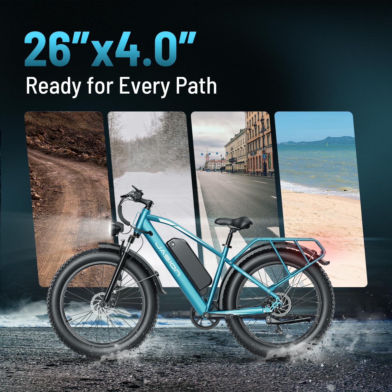 **Jasion EB5 MAX 1500W Electric Bike for Adults - 48V 15Ah (720Wh) Battery, 26