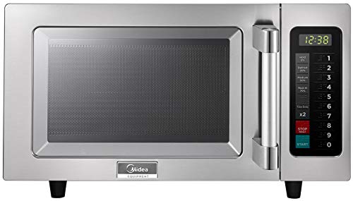 Midea 1025F1A 1000W Stainless Steel Commercial Microwave Oven for Restaurant, Kitchen & Food Service - Countertop Microwave with Quick Heating & Durable Design