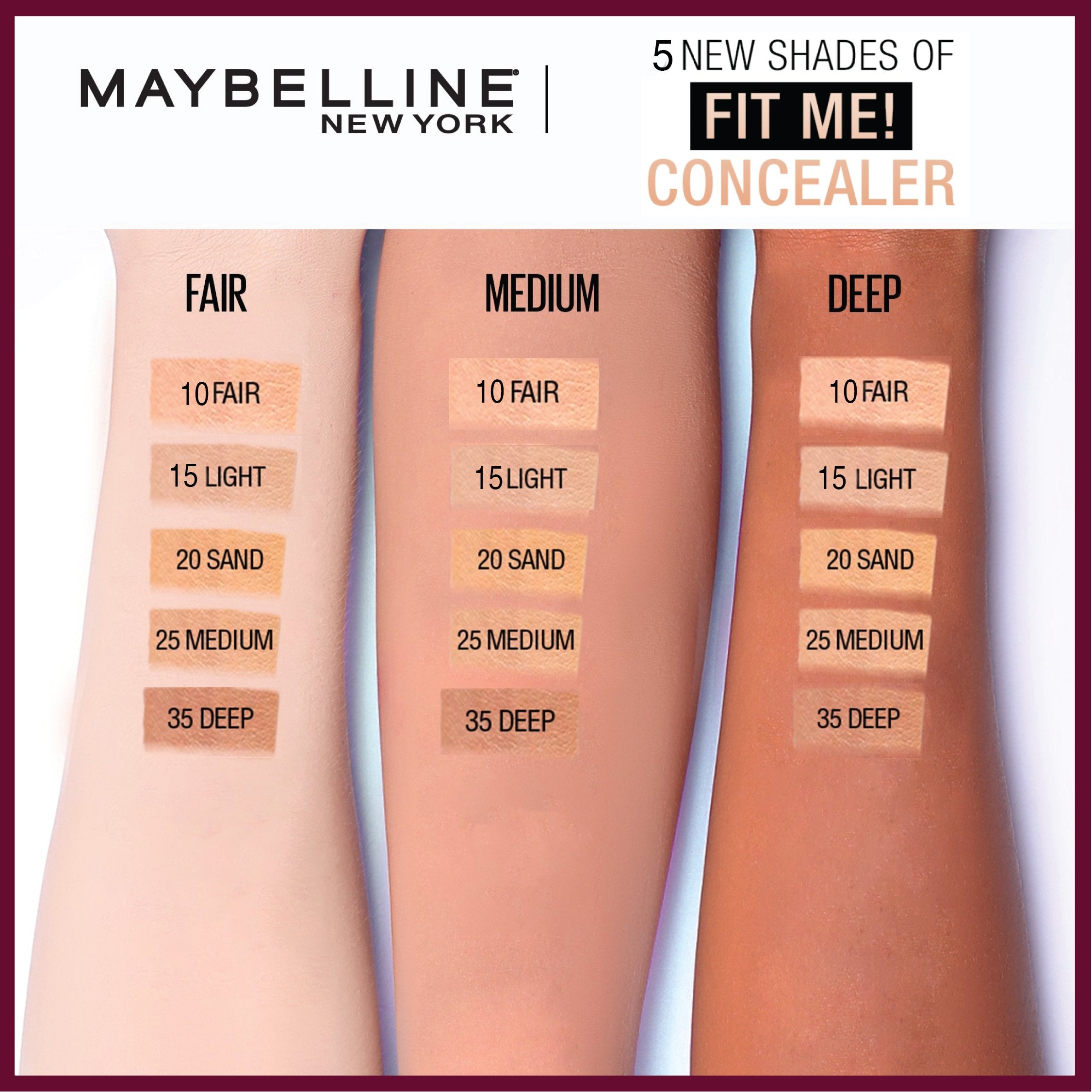 Maybelline New York Fit Me Concealer - Full Coverage Liquid Concealer for Dark Circles & Blemishes - Perfect for Everyday Makeup & Professional Looks