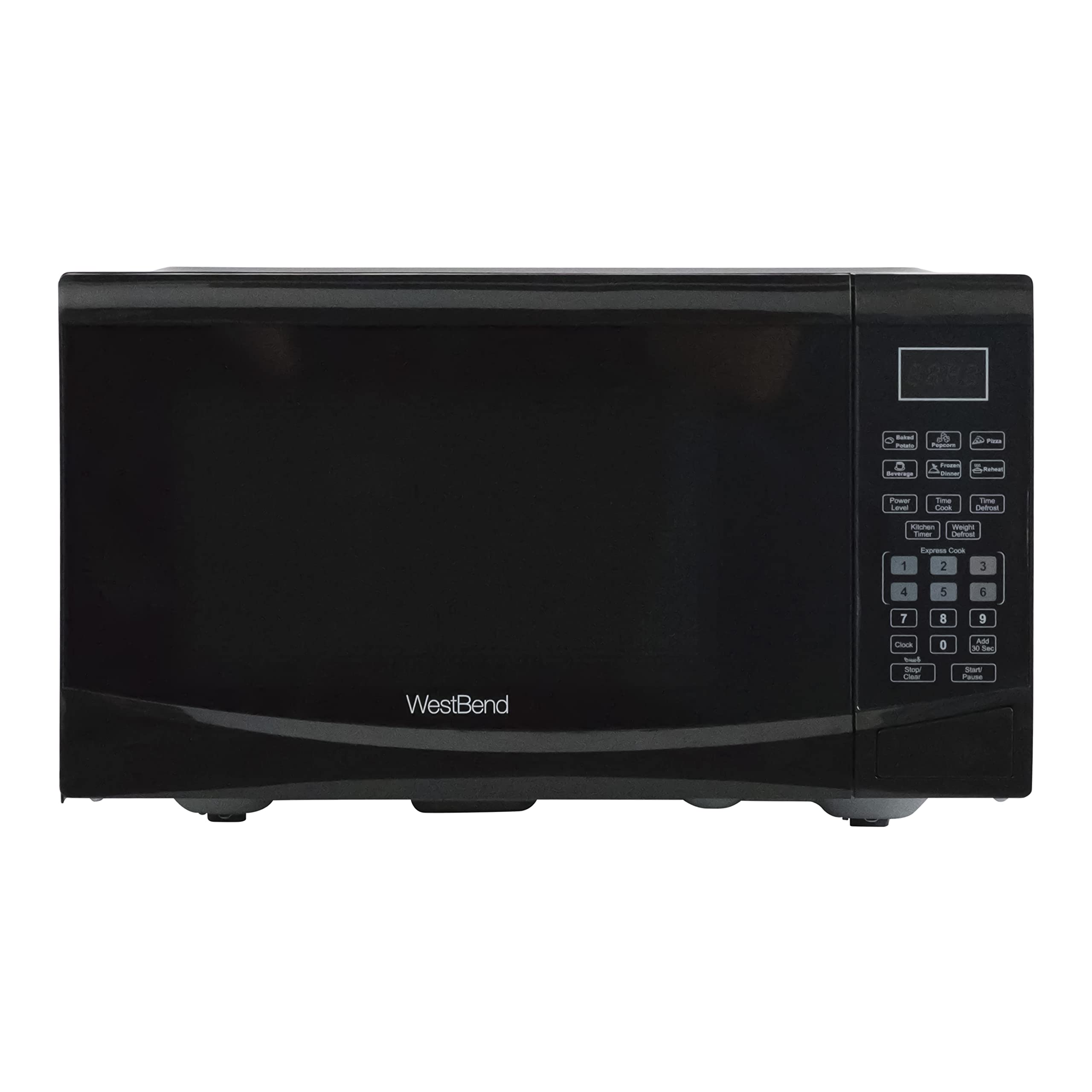 West Bend WBMW92B 900-Watt Compact Microwave Oven with 6 Pre-Set Cooking Modes, Speed Defrost, Electronic Controls & Glass Turntable - Black | Perfect for Dorms, Small Kitchens & Office Break Rooms