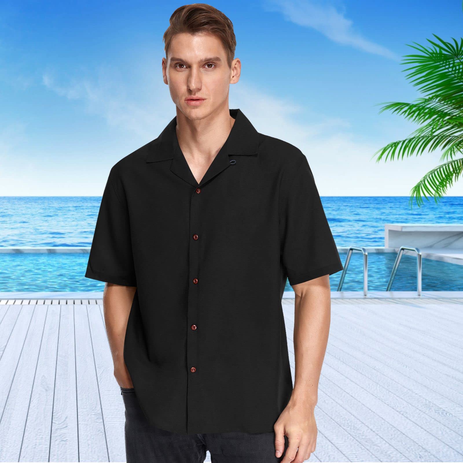 Men's Hawaiian Shirts Short Sleeve Aloha Beach Shirt with 3D Alien Monster Galaxy Space Print - Casual Button Down Shirt for Summer Vacation, Beach Party & Tropical Getaways
