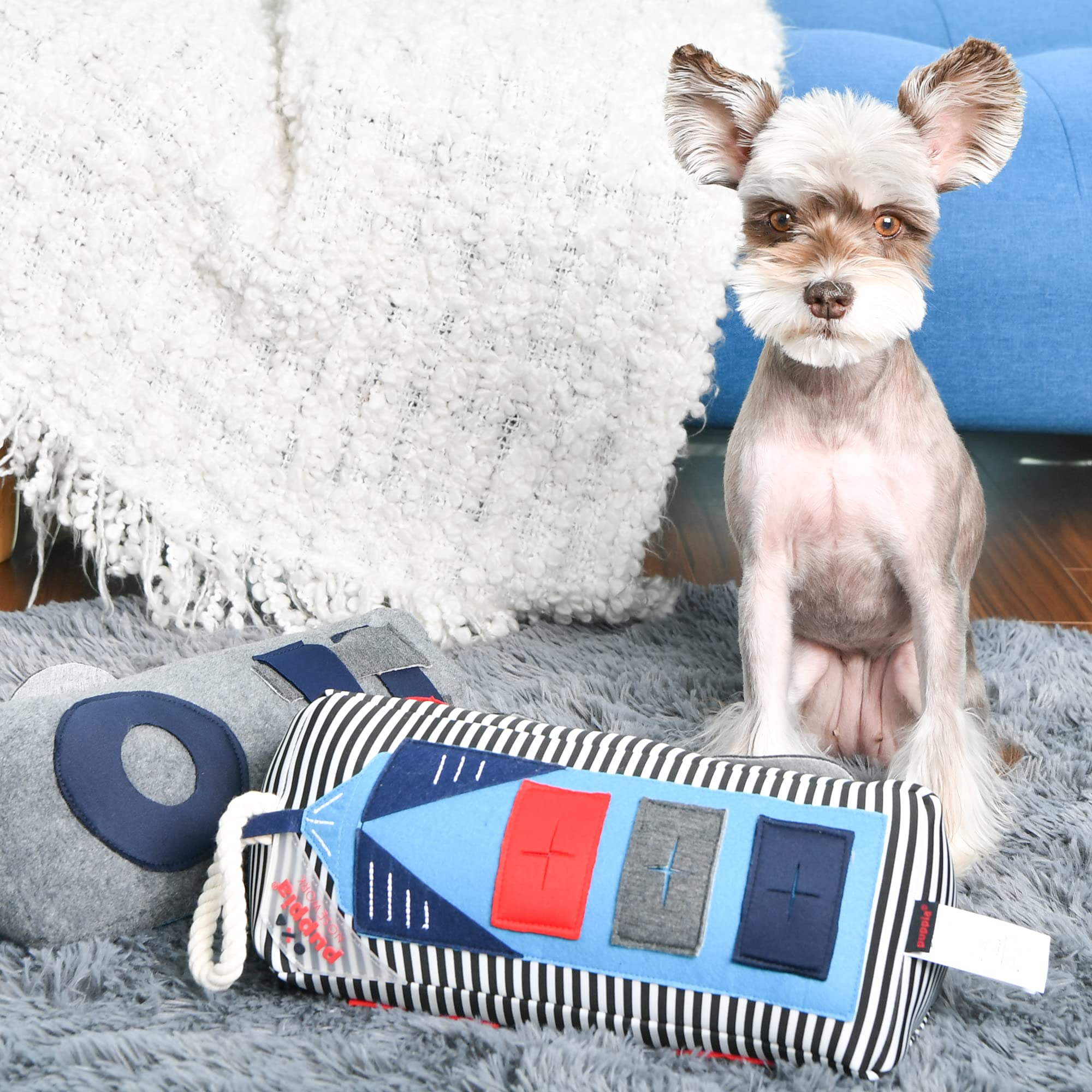 Puppia Nosework Dog Toy - High Rise Striped Interactive Puzzle for Scent Training | Fun Mental Stimulation for Small & Medium Dogs | Indoor & Outdoor Play