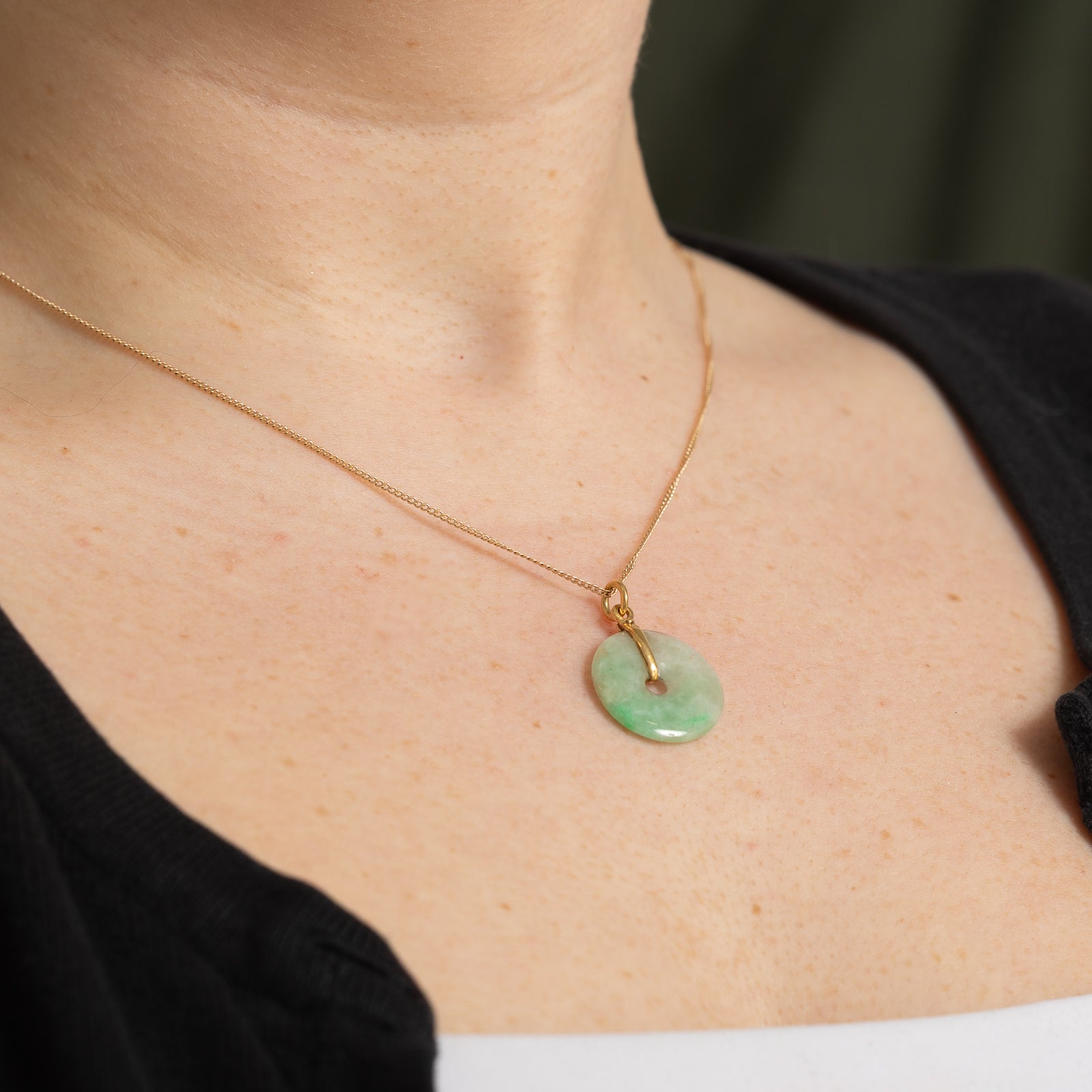 12.00ctw Donut Jadeite Pendant - Natural Green Jade Jewelry for Women, Gift for Her | Perfect for Meditation, Yoga & Spiritual Healing
