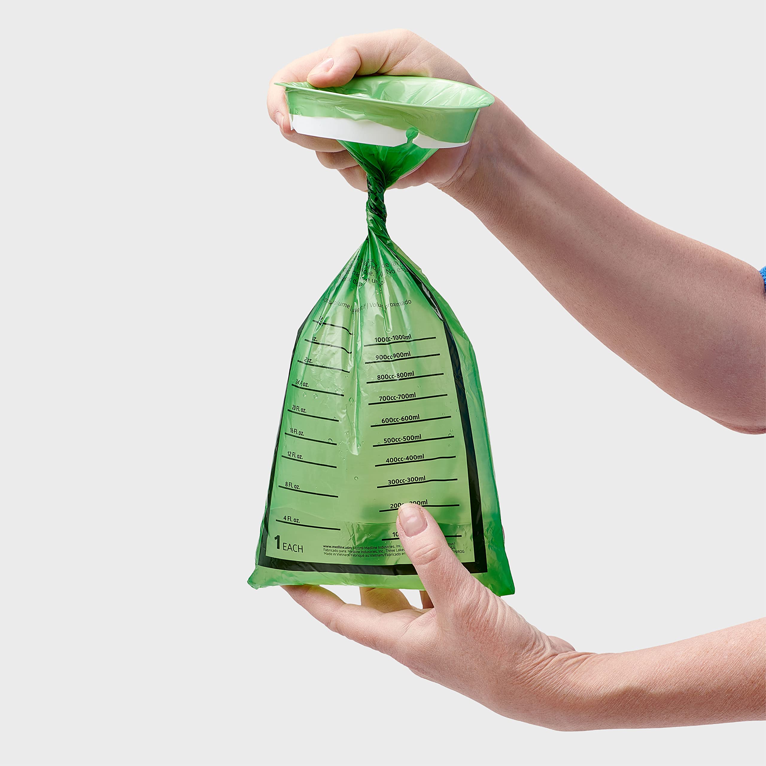 Medline Green Disposable Vomit Bags with Graduated Markings - 144 Count Case for Motion Sickness, Travel & Emergency Use in Cars, Boats, Planes & Urgent Care Facilities