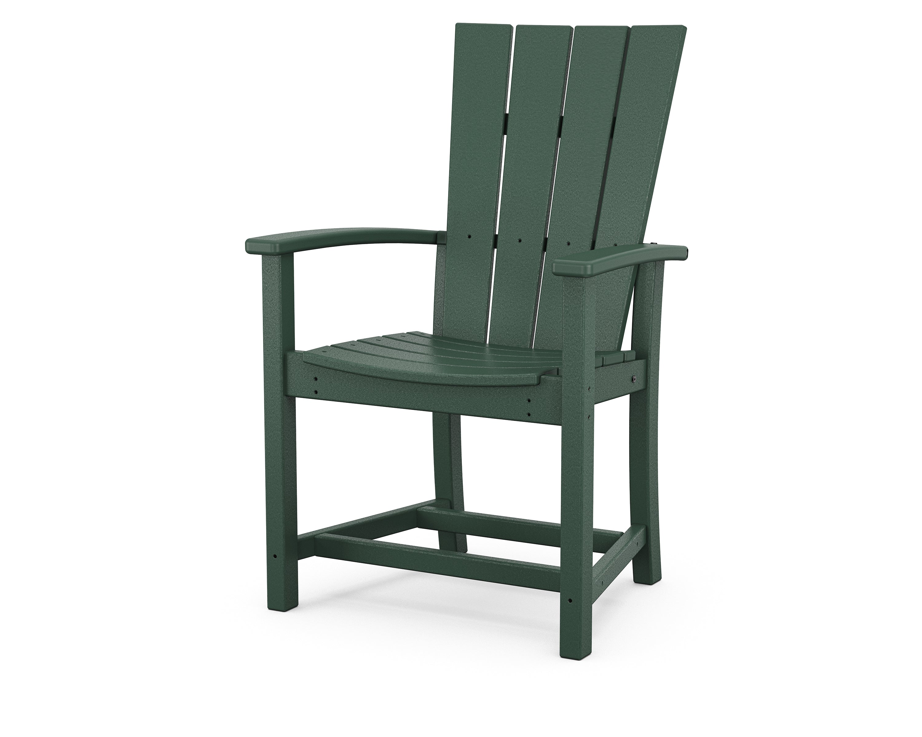 POLYWOOD Quattro Adirondack Dining Chair - Outdoor Patio Furniture, All-Weather Resin, Comfortable Seating for Garden, Poolside & Backyard (Set of 2, White)