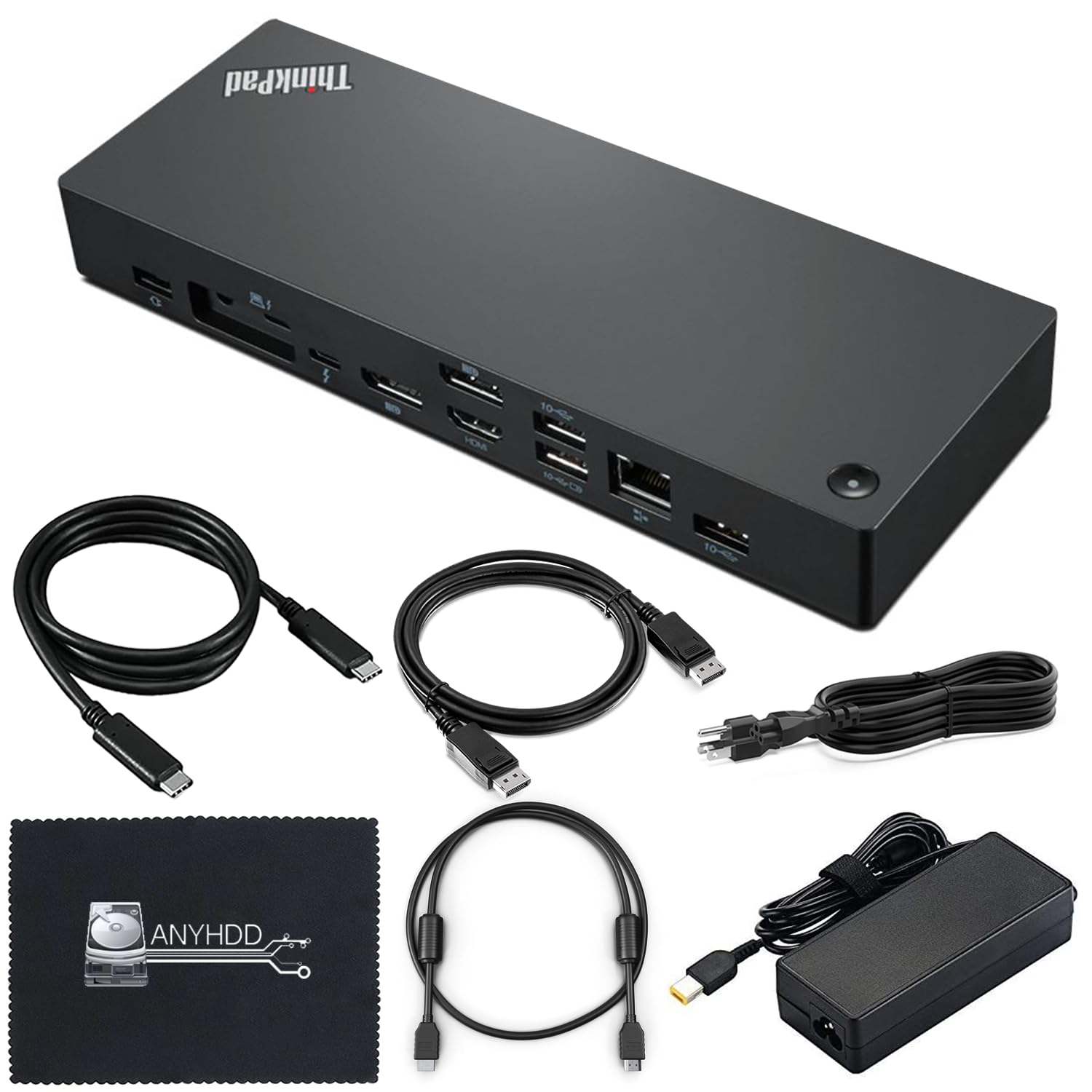 Lenovo ThinkPad Thunderbolt 4 Docking Station (40B00135US) - USB-C Laptop Dock with 135W Power Adapter, HDMI, DisplayPort & Thunderbolt Cables - Perfect for Home Office & Remote Work Setup
