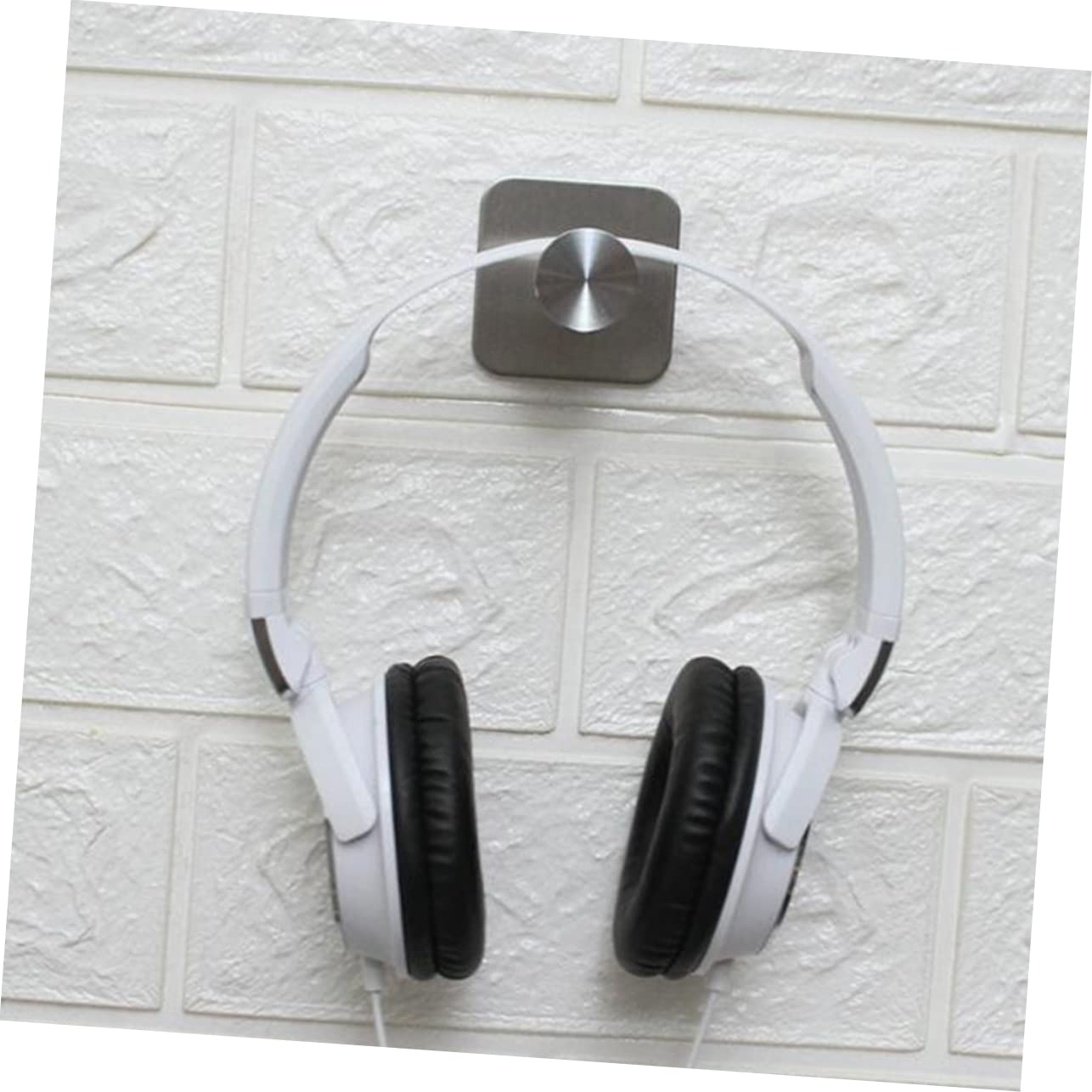 HOMSFOU Under Desk Headphone Holder with Strong Adhesive - Space Saving Headphone Hanger for Office, Gaming Setup & Home Organization (Black) - Perfect for Workstations, Dorm Rooms & Small Spaces