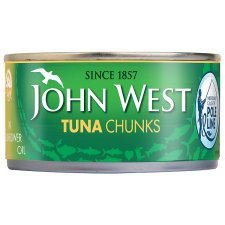 John West Tuna Chunks in Sunflower Oil - 185g (6.5oz) Wild Caught, Pole & Line, High Protein, Keto & Paleo Friendly - Perfect for Salads, Sandwiches & Healthy Meal Prep