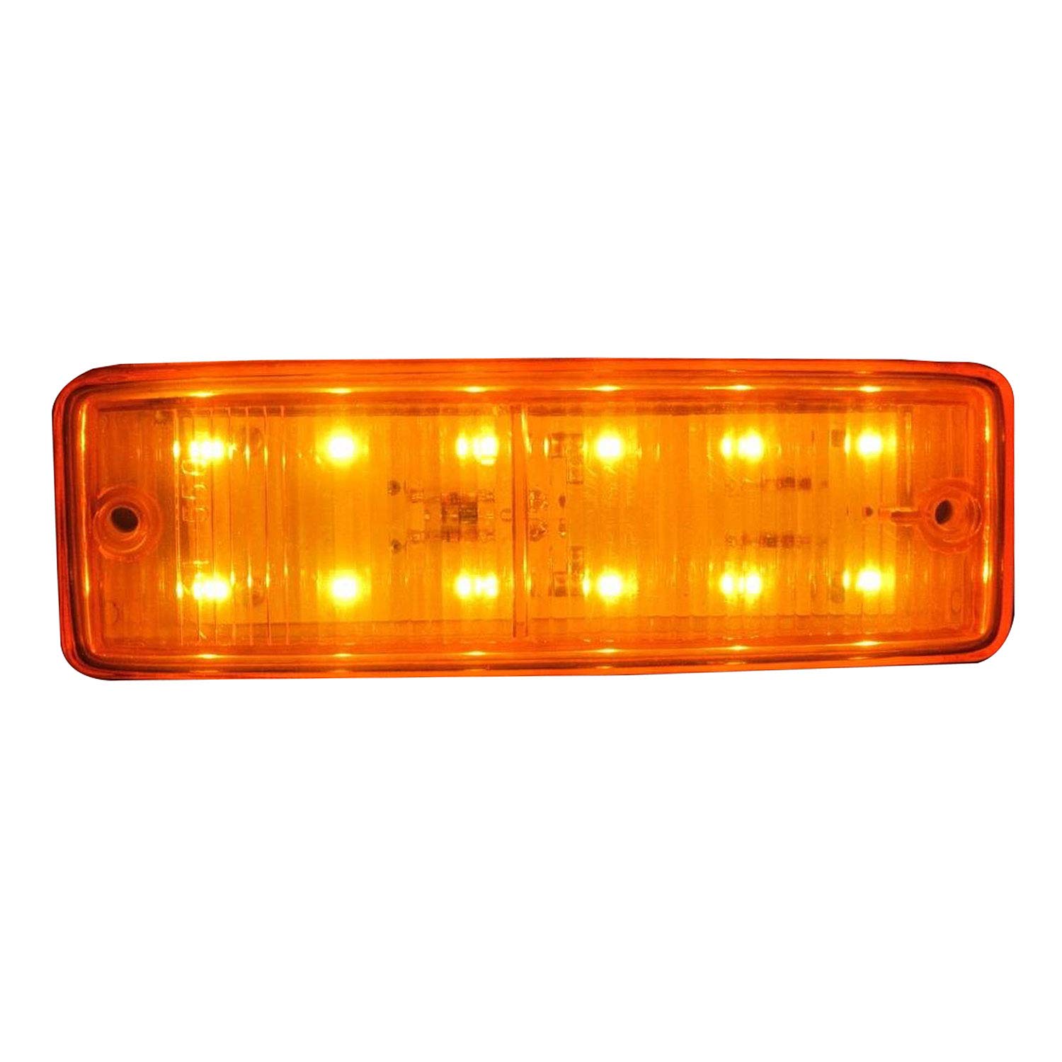 24V Amber LED Side Marker Lights for Trucks, Trailers, RVs & Campervans - Universal Fit Rectangular SMD Clearance Lights with Shockproof Design - Perfect for Night Driving, Road Safety & Vehicle Visibility