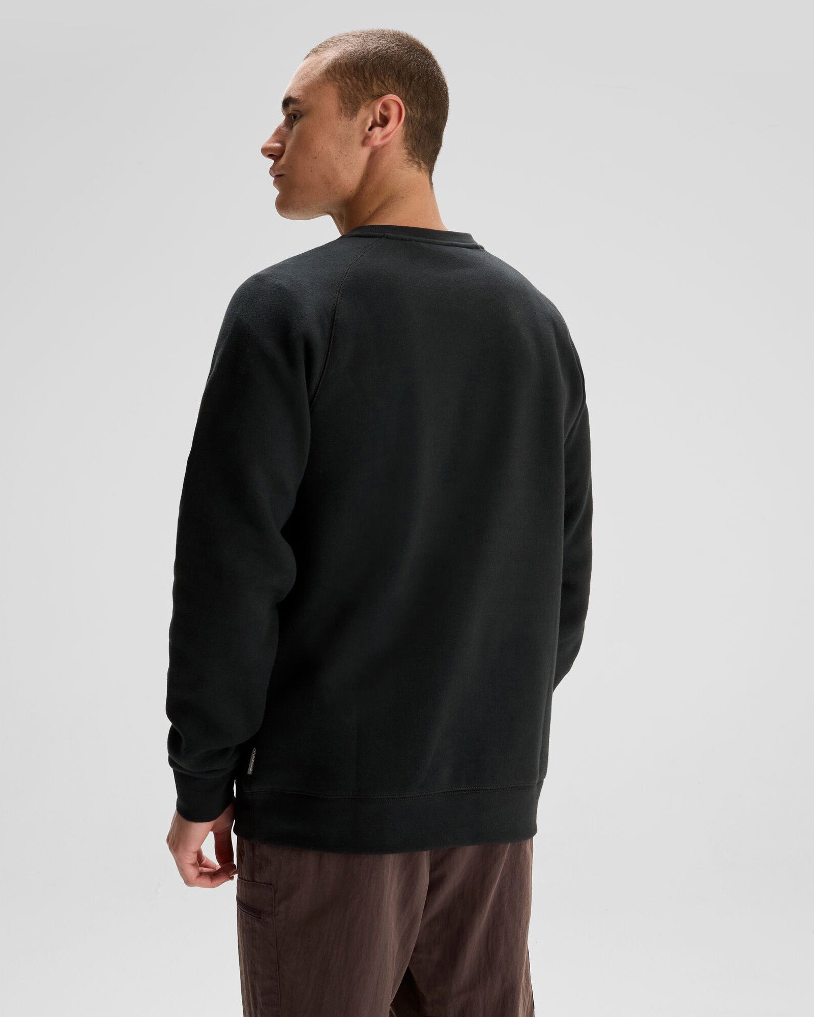 Men's Kathmandu Logo Crew Sweater - Black | Warm Casual Pullover for Outdoor Adventures & Everyday Wear