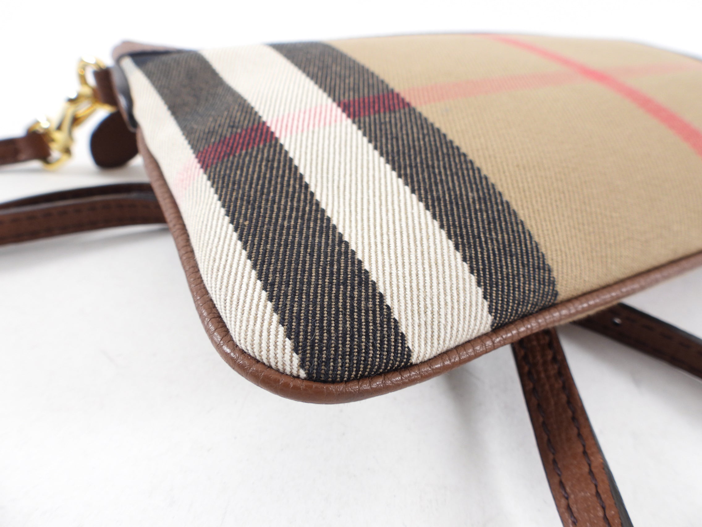 Burberry Noval Check Brown Leather Derby Payton Crossbody Bag for Women - Stylish Designer Handbag for Work, Travel & Everyday Use