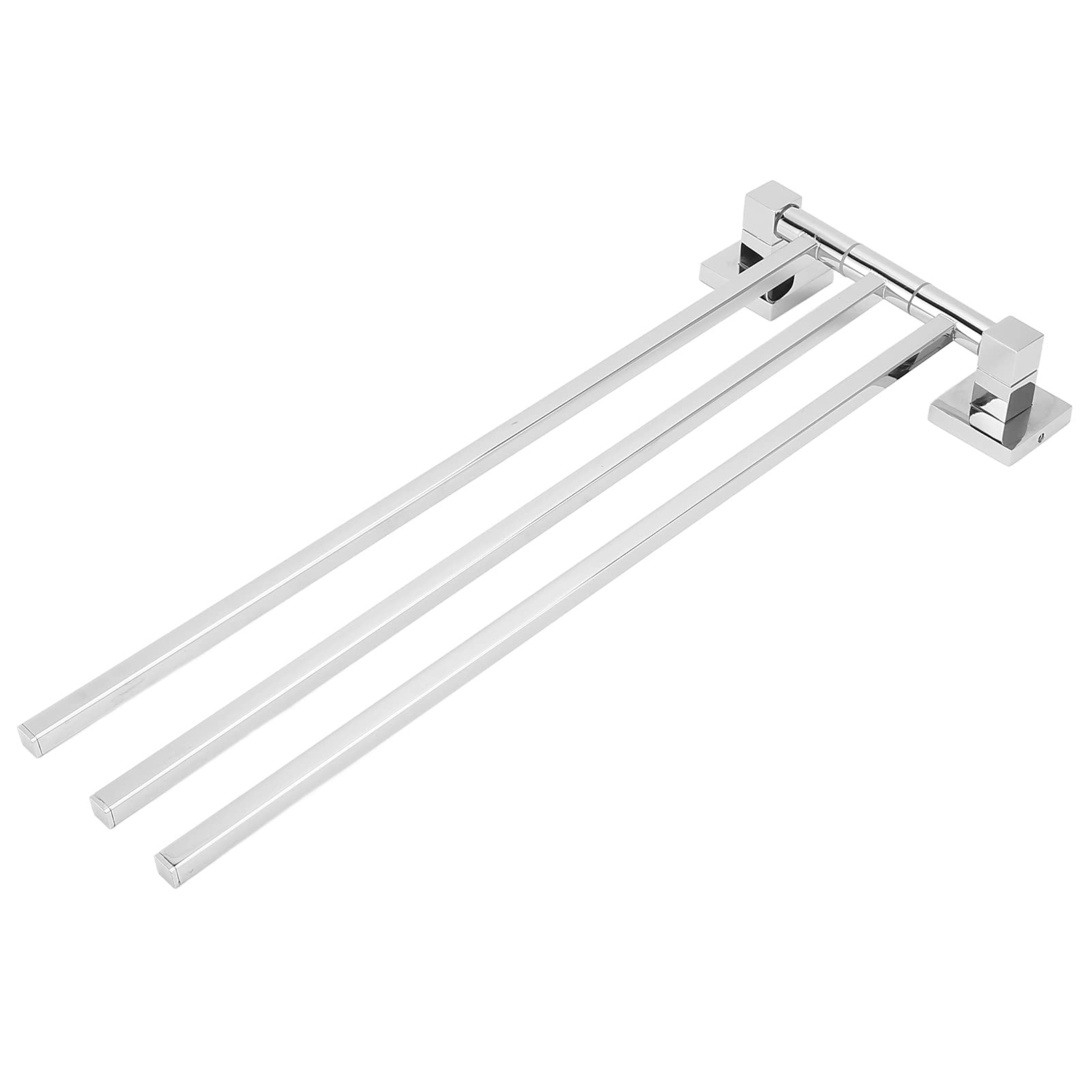 Stainless Steel 180° Rotatable Towel Rack - Chrome Plated Bath Towel Bar with 3 Rods for Bathroom, Shower & Spa - Heavy Duty Bathrobe Hanger Holder for Home & Hotel Use