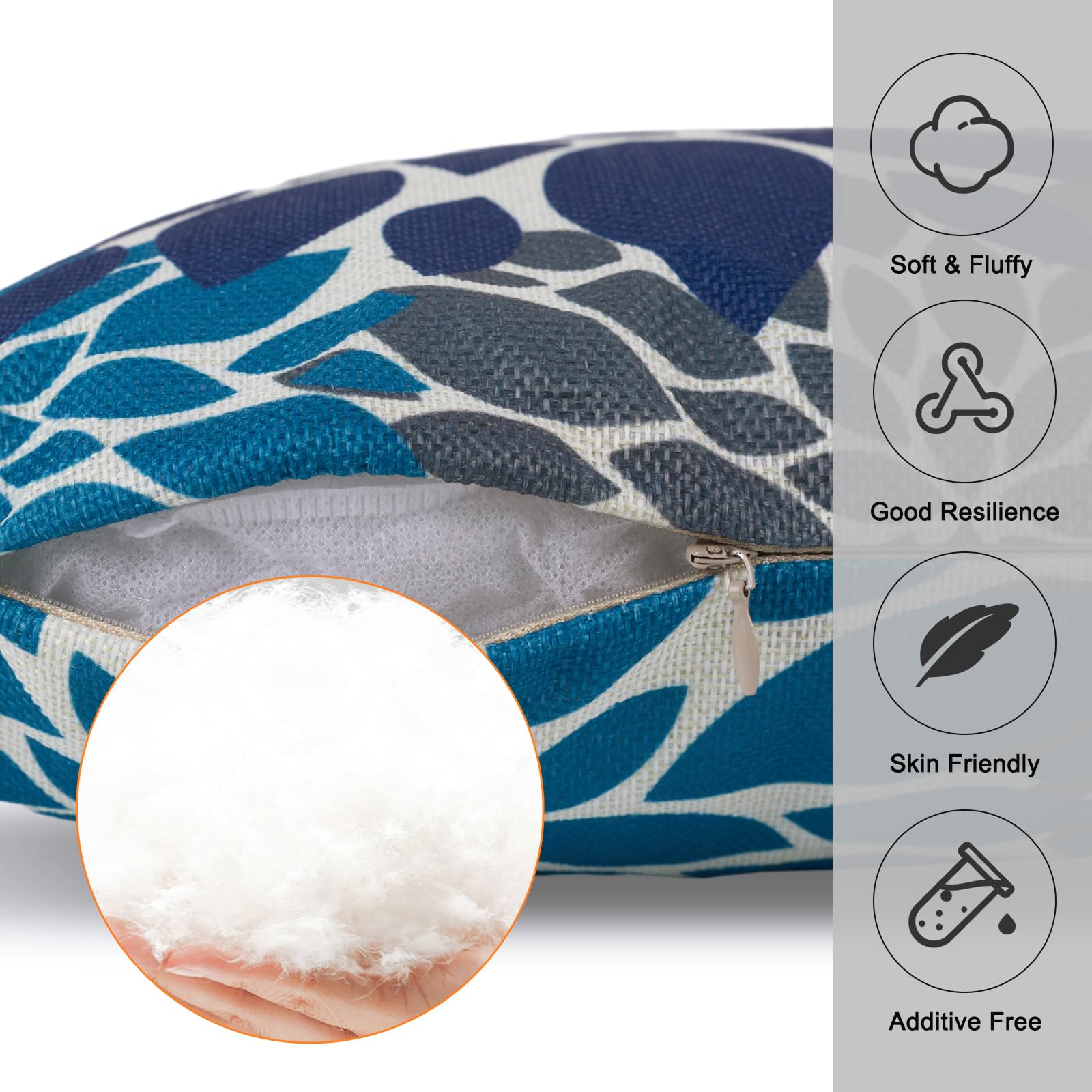 Waterproof Outdoor Throw Pillows Set of 2 - 18×18 Inch Decorative Patio Cushions for Garden, Porch, Sofa & Bed - All-Weather Pillow Covers for Outdoor Furniture, Camping & Poolside Lounging