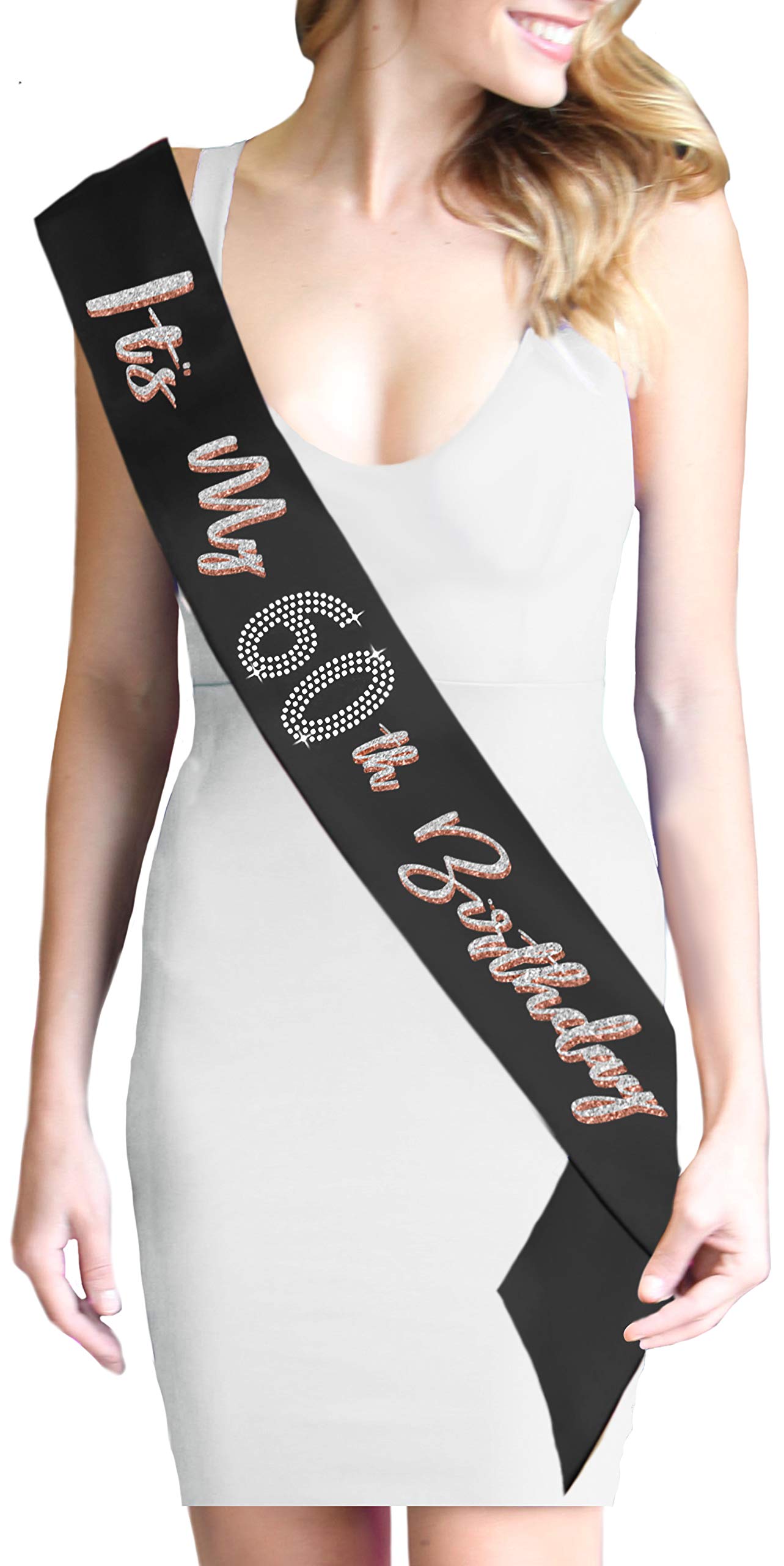 Rhinestone Sash for Women's 60th Birthday - Elegant 60th Birthday Decorations & Gifts - Perfect for Parties, Celebrations & Milestone Events