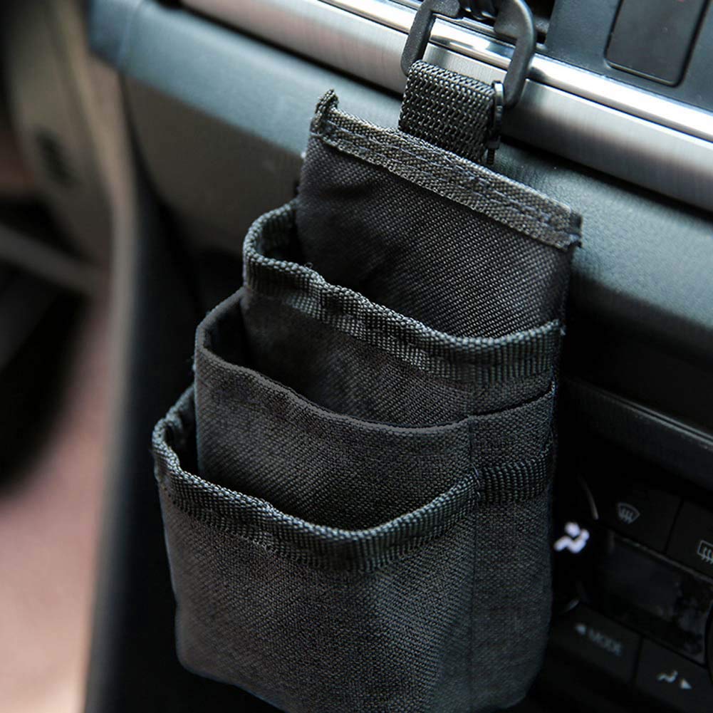 Car Air Vent Storage Organizer - Multifunctional Car Seat Pocket for Phone, Sunglasses, Coins & Pens | Black | Perfect for Road Trips & Daily Commutes