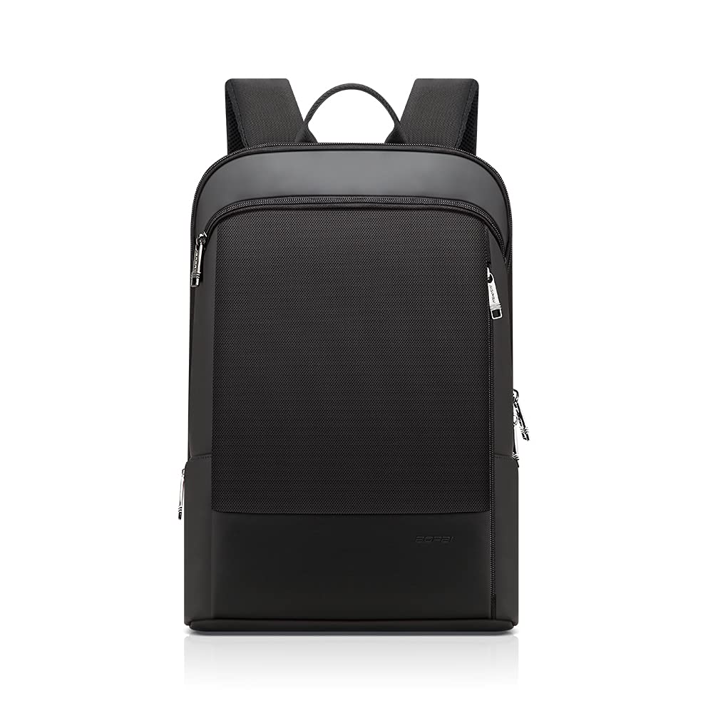 BOPAI 15 Inch Slim Laptop Backpack - Waterproof Anti-Theft Business Backpack for Men & Women, Lightweight Travel Backpack for Commuting, Work & College - Black (Perfect for Office, School & Daily Use)
