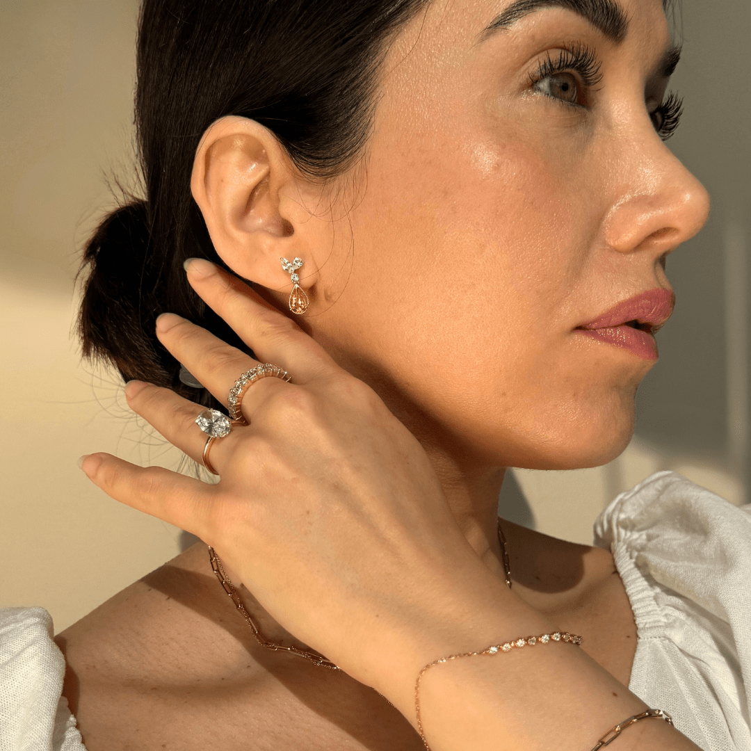 10k Yellow Gold Pear Cut Citrine and Sapphire Dangle Earrings for Women - Elegant Jewelry Gift for Birthday, Anniversary & Special Occasions