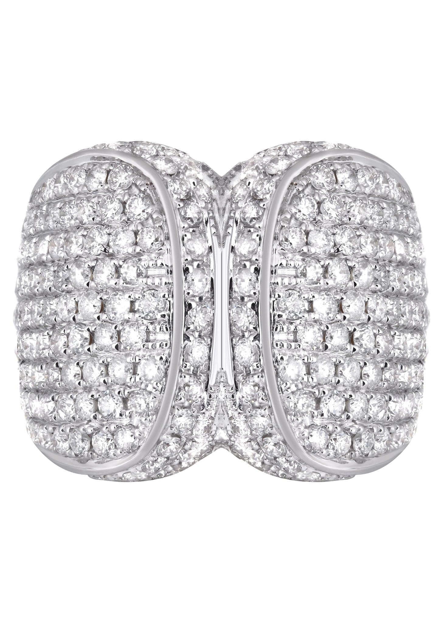 14K White Gold Ladies Diamond Cocktail Ring | 3.61 Carats Total Weight | 12.15 Grams | Elegant Party Jewelry for Women's Night Out, Anniversary Gift, Special Occasions