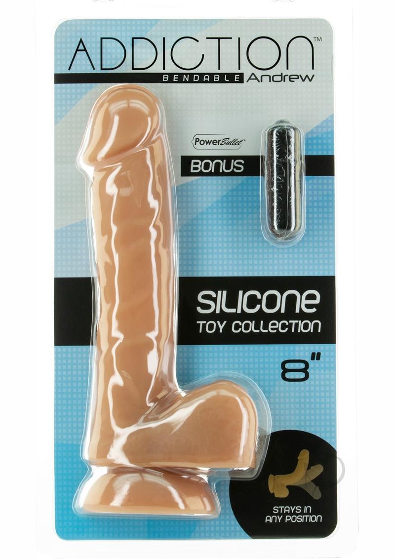 Flexible 8in Caramel Andrew Silicone Bendable Dong - Realistic Adult Toy for Couples & Solo Play, Perfect for Spicing Up Your Intimate Moments
