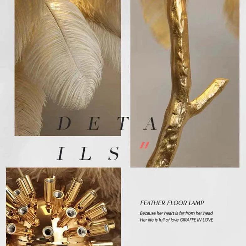Elegant White Feather Tree Design Table Lamp - Modern Decorative Lighting for Bedroom, Living Room & Office