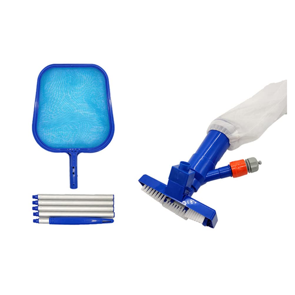DOITOOL Pool Cleaning Kit - 5-in-1 Swimming Pool Leaf Skimmer Net with Hand Vacuum, Plastic Swing Cleaner for In-Ground & Above Ground Pools - Perfect for Removing Leaves, Debris, and Maintaining Crystal Clear Water