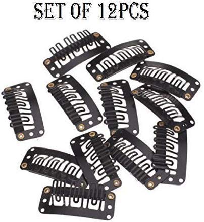 Iyaan 12-Piece Clip-In Hair Extensions for Men & Women - Black, 25g - Natural-Looking Toupee & Wig Attachment for Everyday Styling & Volume Boost